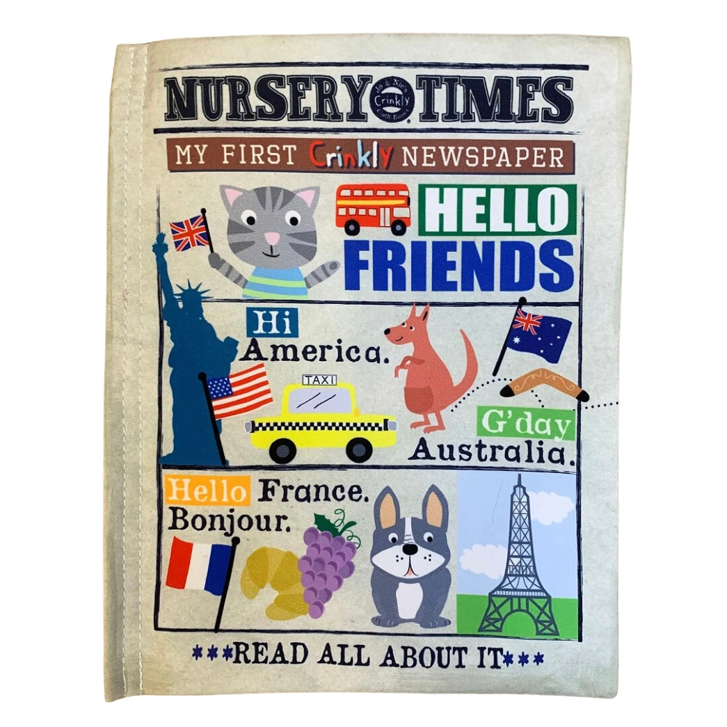 Nursery Times Crinkly Newspaper - Hello Friends