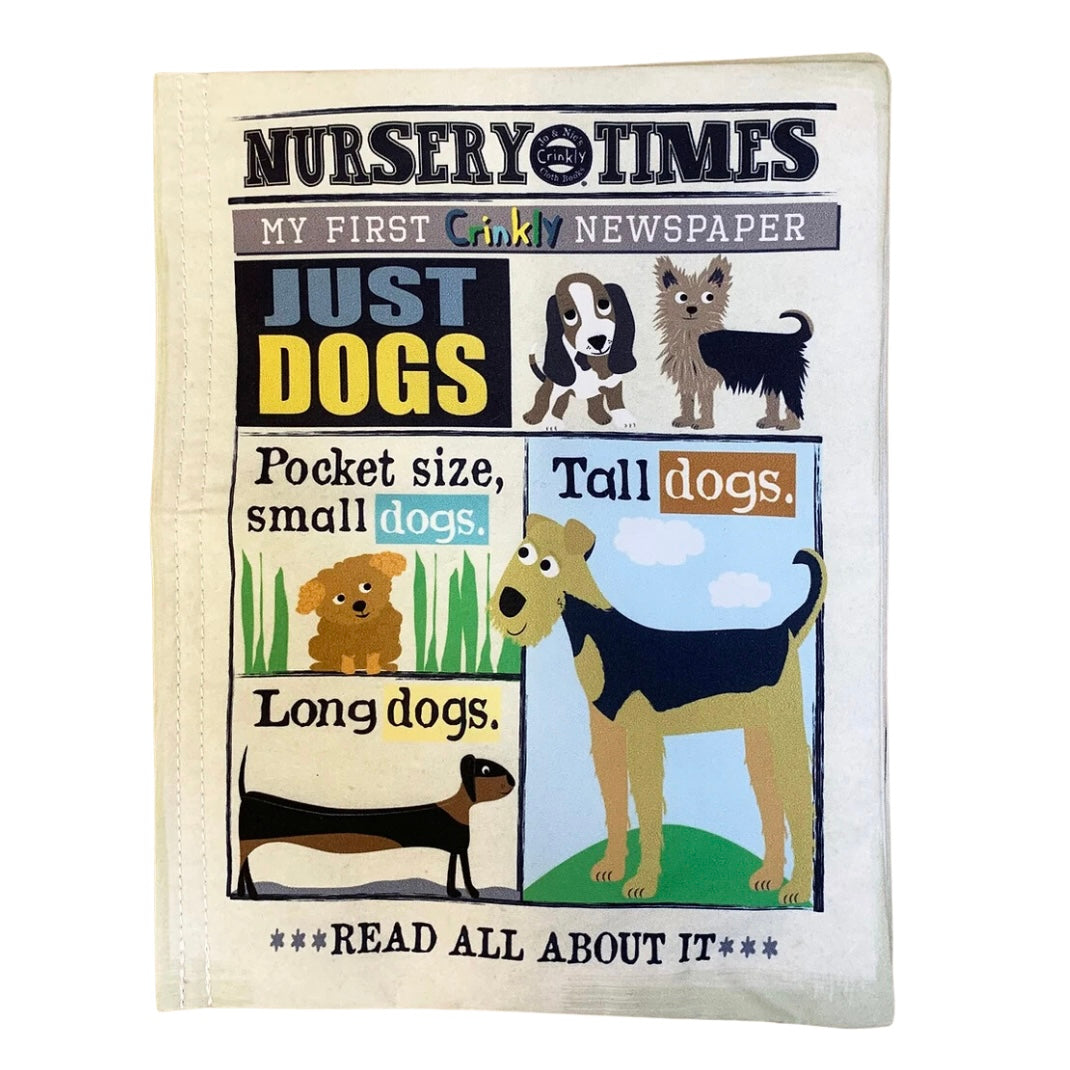 Nursery Times Crinkly Newspaper - Just Dogs