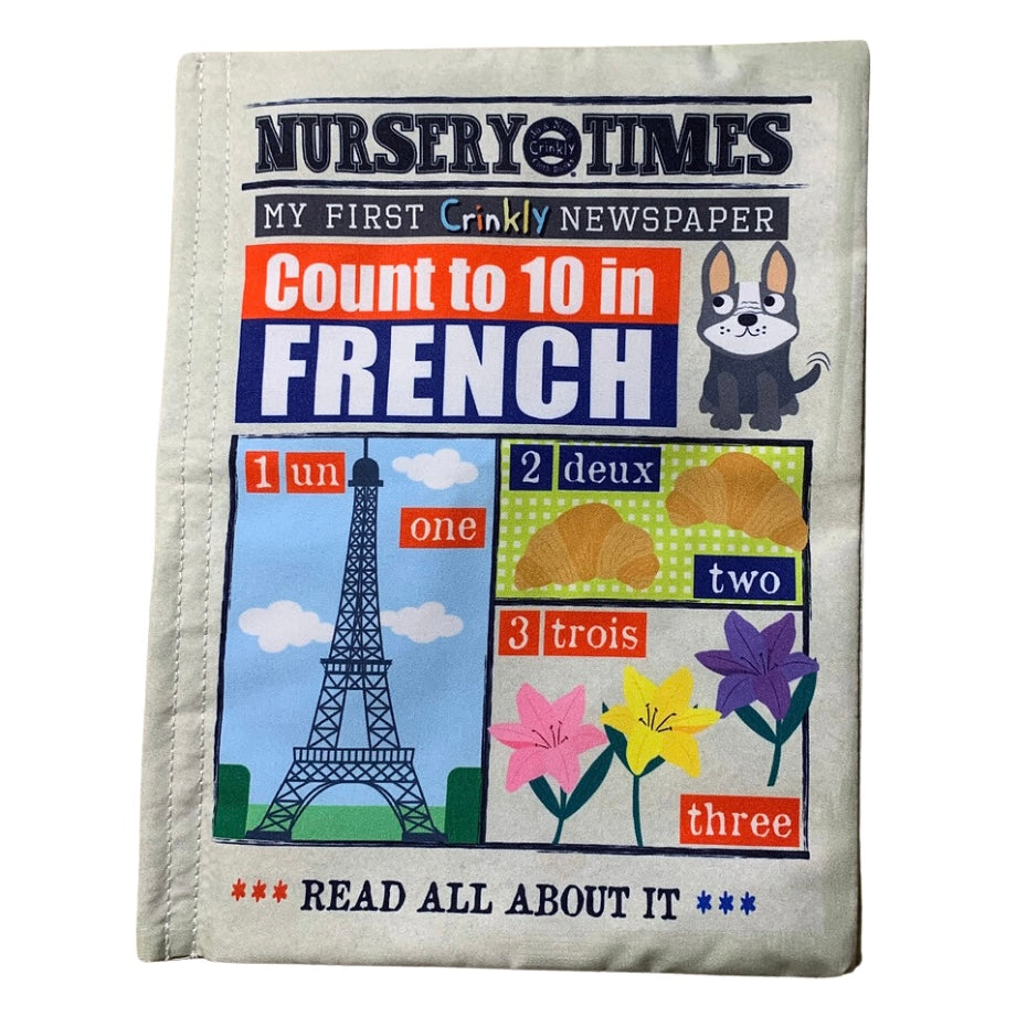 Nursery Times Crinkly Newspaper - Count to 10 in French