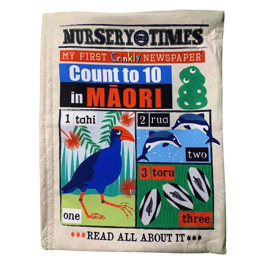 Nursery Times Crinkly Newspaper - Count to 10 in Māori