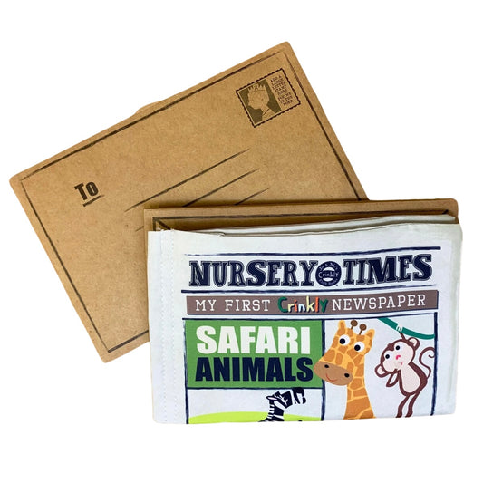 Nursery Times Crinkly Newspaper - Safari Animals
